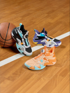 Qiaodan | Boys Breathable Non-slip Button Basketball Sneakers