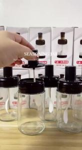 IFUN Spice Jar Set Spice Racks Salt Container Glass Seasoning Jars Box Set Salt Container With Lid