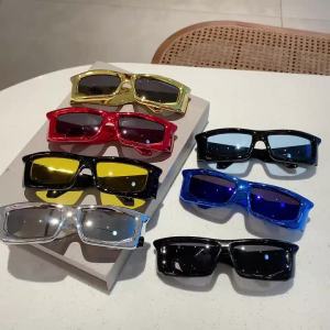 KAMMPT Y2k Wrap Round Men Sunglasses 2023 New Metallic Rim Outdoor Sports Women Shades Trendy Brand Design Vintage UV400 Eyewear