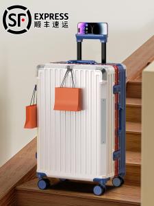 Xiaomi Aluminum Suitcase Durable Travel Carry-On Bag with Pull Rod Aluminum Frame Leather Box 20 Inches Fashionable Trendy Style