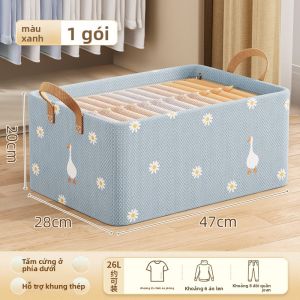 MONLEYTA | Hộp đựng quần áo vải Oxford có thể gập lại dung tích lớn Hộp đựng đồ dùng để sắp xếp tủ quần áo cho gia đình Hộp đựng đồ dùng bằng vải Oxford