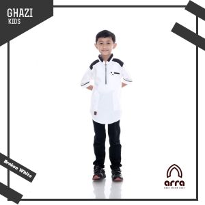 Baju Koko Busana Muslim Anak Laki Laki Lengan Pendek Koko Ghazi Kids Green
