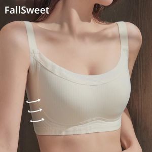 FallSweet Bra สําหรับผู้หญิง Push Up Bras ไร้สายกีฬา Bra นุ่มสบาย Breathable เต็มถ้วยเซ็กซี่หญิงชุดชั้นในชุดชั้นใน