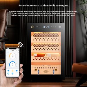 CIGARLOONG 60C Humidifier Cigar Cabinet Constant Temperature And Humidity Cedar Wood Inner Shelf Fingerprint Lock Wifi Ammonia Removal