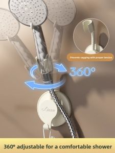 MONLEYTA | Bathroom Shower Head Holder No Drilling Universal Adjustable Lotus Head Base Bracket Fixed Shower Spray Arm Stand Mount