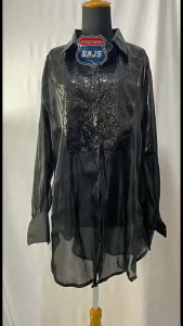 BAJS Kemeja Mewah Simmer Sequin Korean Style dengan Desain Elegan dan Menawan