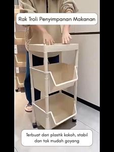 Rak Penyimpanan Troli Makanan Ringan Rumah Tangga Multifungsi