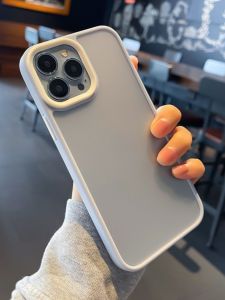 Ultra-Thin Frosted Anti-Fingerprint Color Block Apple iPhone Case Silicone Protective Cover for 11 XR 12 pro Max 13 pro 14 15 PM