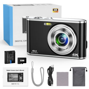4K 48MP Digital Camera Auto-Focus Vlogging Camera With 32GB CardPortable YouTube Small Camera Suitable For Young Adults.