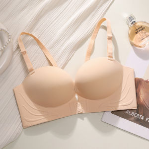 Miiow | Detachable Strapless Bra Womens Seamless Underwear Gathered Large Back Beauty No Trace Auxiliary Breast Collection Prevents Sagging Tube Top Bra