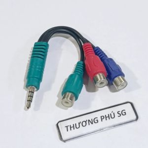 Cáp 3.5 ly ra 3 AV Cái dài 10Cm / Chuẩn 3.5 ly - 4 điểm cực