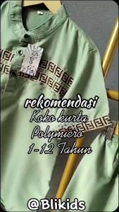 Koko Kurta Anak Laki-Laki Lengan Pendek Bahan Polymicro Usia 1-12 Tahun Motif Bordir Free Peci