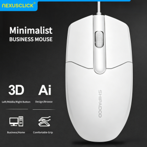 NexusClick USB Wired Computer Mouse 3 Mute Buttons Mice Durable & AffordableOptical Office Mouse for PC Laptop Home&Gamer Use