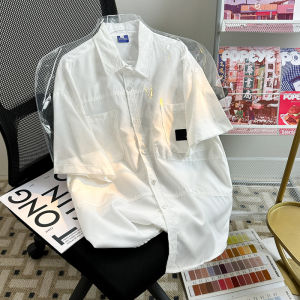 Japanese-Style Retro Workwear Shirt Mens Short-Sleeved Summer Thin Loose Trendy Boys Multi-Pocket Shirt Coat Mens