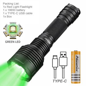 Alonefire | Alonefire Green Light High Power Led Flashlight Rechargeable Aluminum Spotlight Torch Camping Outdoor Hike Hunting Fishing Lamp