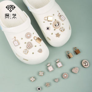 12Pcs/Set Luxury No.5 Perfume Bottle Crocs Charms Shoes Accessories Crystal Diamond Detachable Decorative Buckle for Crocs