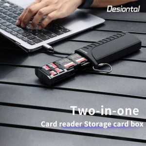 Desiontal DK-10 High-Speed SD Card Reader USB 3.1 Type-C SD/TF/SIM Card Carrying Case for Cameras Smartphones Drones