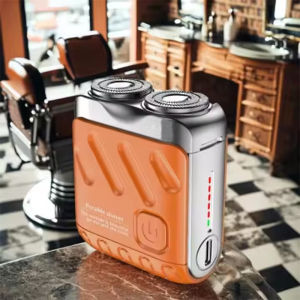 Double-head electric shaver ultra-clean mini portable automatic mens hair shaving tool made of safe plastic