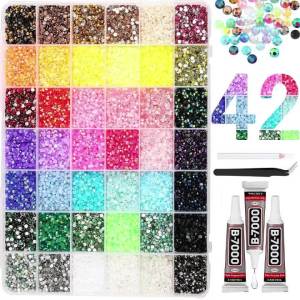 Multicolor Jelly Rhinestones for Bedazzling Bedazzler Kit with Tweezer and Gem Picker 3mm Resin Flatback Gems Diamond Art