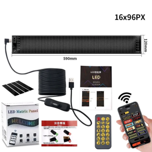 HL LED Matrix Pixel Panel USB 5V Flexible Addressable RGB Pattern Graffiti Scrolling Text Animation Display Car Bluetooth APP
