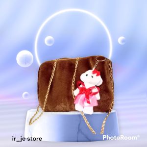 GRATIS GANTUNGAN BONEKA LUCU TAS SELEMPANG WANITA BULU KOREA MURAH TERBARU KlEKINIAN SELEMPANG RANTAI REMAJA DEWASA VIRAL