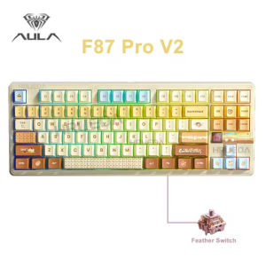 AULA | Aula F87 Pro V2 Custom Mechanical Keyboard Wireless Triple Mode Bluetooth Silent Rgb Backlit Gaming For Pc Computer Esports