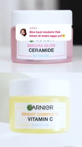 SACHET GARNIER BRIGHT COMPLETE VITAMIN C SAKURA GLOW CERAMIDE SERUM CREAM UV 7ML KRIM PENCERAH DAN PELEMBAB WAJAH