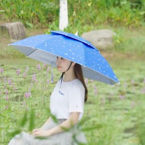 3 ขนาด หมวก/น้ำหนัก ร่มใส่หัว เป็นป้องกันรังสียูวี สามารถพับเก็บได้ แข็งแกร่ง ร่มตกปลา ร่มหมวก ร่มน้ำหนักเบา