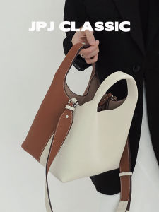 jpj | JPJClassic Top Layer Cowhide Bucket Bag Womens Shoulder Bag Color Block Handbag Fashionable Casual Tote Satchel Handbag