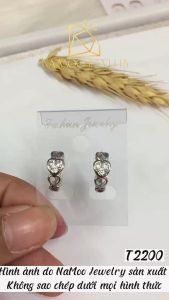 Bông Tai Nữ Khắc Viền Trái Tim T2200