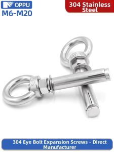 OPPU | 304 Stainless Steel Universal Circular Eye Bolts with Hooks