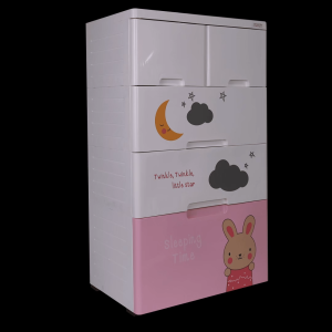 LazMall Aapstone ตู้ลิ้นชัก A58-212(C11) คิวท์แบร์ คิวท์บันนี่ หน้ากว้าง 58 ซม.4ชั้น พลาสติก