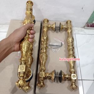 4 batang handle / 2 pasang gagang pintu rumah Kuningan 42 cm