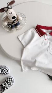 Set bộ áo thun polo kèm quần jean demin cho bé trai thêu mickey 1 đến 7 tuổi BERNIE T0425B65
