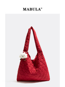 MABULA | Red Large-capacity Commuter Bucket Bubble Bag