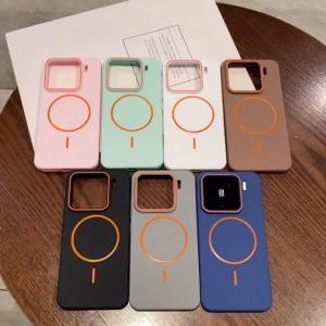 Ốp Lưng Chống Sốc Từ Tính Sạc Không Dây Mạ Mờ Cao Cấp Cho Xiaomi 15 Pro 14 Pro - Vỏ Bảo Vệ Màu Trơn Chống Xước
