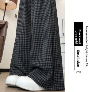 YAYANGREN | Black Gray Checkered Casual Loose Drape Pants