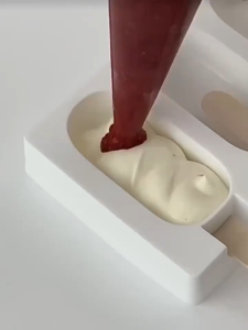 4 Hole Silicone Mould Tray Popsicle Bucket Diy Mould Dessert Ice Cream Mould with Popsicle Sticks