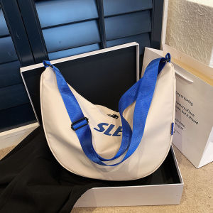 Trendy Large Capacity Nylon Casual Shoulder Bag Womens Crossbody Bag Korean Style Dumpling Shape Soft Polyester Lining