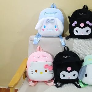 plush backpack bag for kids My Melody kuromi style cute handbag tas fluffy for girls maliit na bag pambata