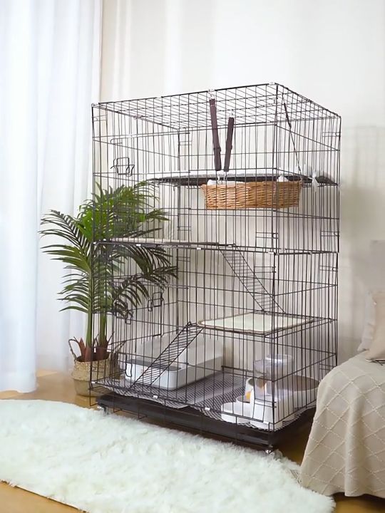 Photo inspiration: Visual Reference: Cat Cage 4 Layer Pet Cage Foldable Sturdy Pet Furniture