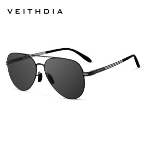 VEITHDIA FAV8211 Polarized Sunglasses UV400 Stainless Steel Frame Fashion Eyewear for Men And Women Outdoor Protective Sun Glass