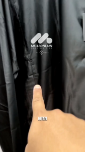 Jubah Gamis Haramain Pria Lengan Panjang Kerah Mandarin Kancing Baju Muslim Melleonlain Polyester