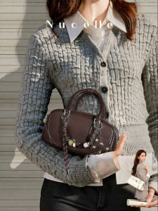 Candy Style Bowling Bag Leather Crossbody Bag