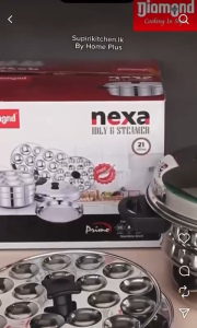 Diamond Stainless Steel Multi-Steaming Induction Base with 2 Idli Plates (6 Idlies) 1 Mini Idli Plate (18 Idlies) 1 Steamer Plate CAN USE IN ELECTRIC & GAS