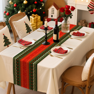 Quạt Trang Trí Bàn Tiệc Noel Hoa Khí Pha Đồ Chơi Dài Bằng Vải Nhung Trang Trí Không Gian Ăn Tròn Khăn Phủ Bàn