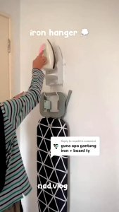AKIRO MALAYSIA Wall Mounted Iron Hanging Rack Heat-resistant Hanging Ironing Board Holder With Hanger Hook Iron Stand Rack Rak Seterika 熨斗架