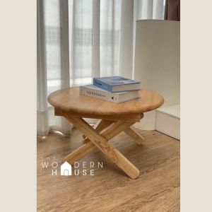 The Woodern House โต๊ะญี่ปุ่นกลม โต๊ะพับ โต๊ะพับญี่ปุ่น ขนาด 60x60 cm THE WOODERN HOUSE (พับเก็บได้)