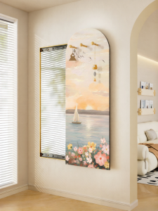 HAOJIUBUJIAN | Creamy Style Entryway Full Length Mirror Slidable Concealable Decorative Painting