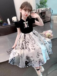 Girl Summer Dress Kids Chinese Style Western Style Han Dynasty Childrens New Chinese Super Fairy Short Sleeve Princess Skirt